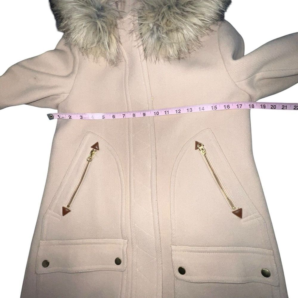 J. Crew Chateau Parka Italian Stadium Cloth Wool Coat Hooded Size 2T Tall‎ Beige - Picture 8 of 14